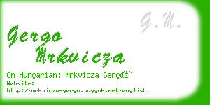 gergo mrkvicza business card